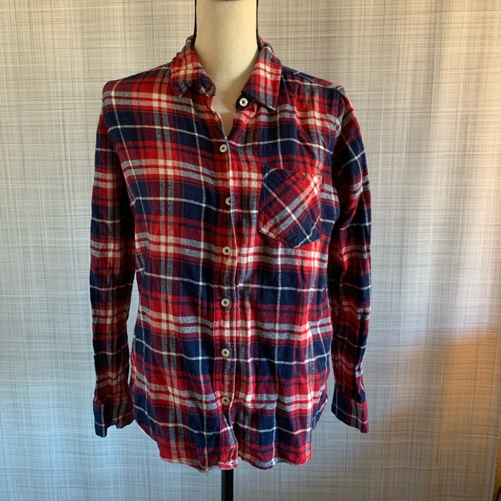 Forever 21 Plaid Red/White/Blue Button Down
